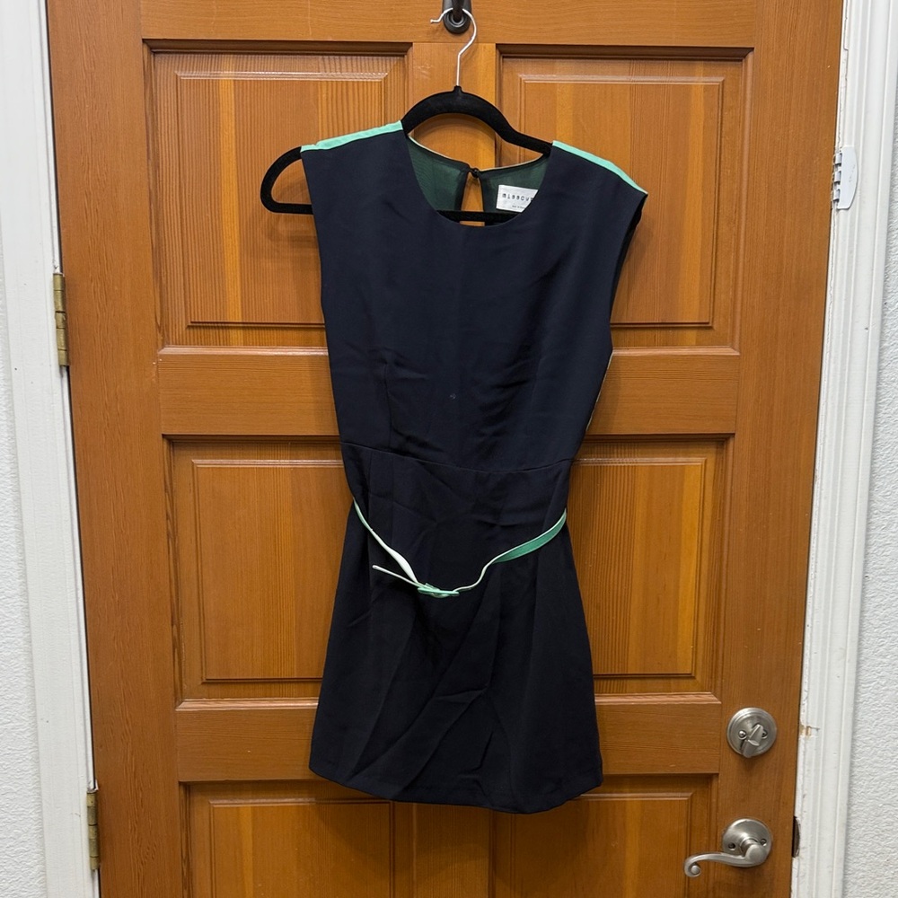 NWOT Misscuri Elegant Black and Green Mini Dress